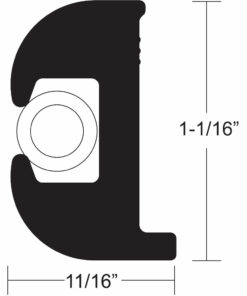 TACO Flex Vinyl Rub Rail Kit - Black w/White Insert - 50' - 1-1/16" x 11/16"