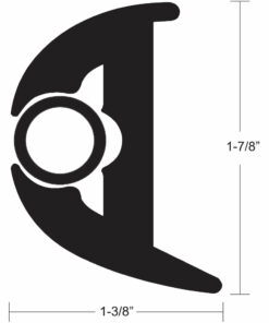 TACO Flex Vinyl Rub Rail Kit - Black w/Black Insert - 50' - 1-7/8" X 1-3/8"