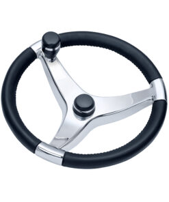 Schmitt & Ongaro Evo Pro 316 Cast Stainless Steel Steering Wheel w/Control Knob - 13.5" Diameter