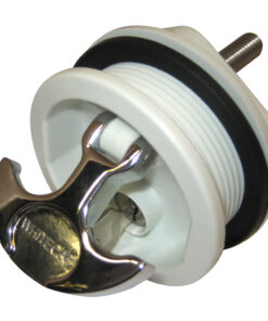 Whitecap T-Handle Latch - Chrome Plated Zamac/White Nylon - Locking - Freshwater Use Only