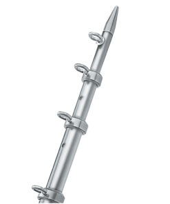 TACO 12' Silver/Silver Center Rigger Pole - 1-1/8" Diameter