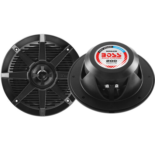 Boss Audio MR62B 6.5" 2-Way 200W Marine Full Range Speaker - Black - Pair