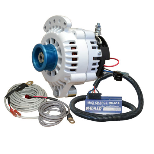 Balmar Alternator 120 AMP Kit 12V 1-2" Single Foot Spindle Mount J10 Pulley Regulator & Temp Sensor