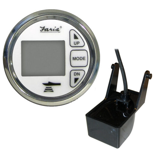 Faria 2" Dual Depth Sounder w/Air & Water Temp Transom Mount Transducer - Chesapeake SS White