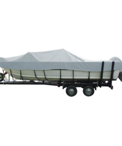 Carver Performance Poly-Guard Wide Series Styled-to-Fit Boat Cover f/18.5' Aluminum V-Hull Boats w/Walk-Thru Windshield - Grey