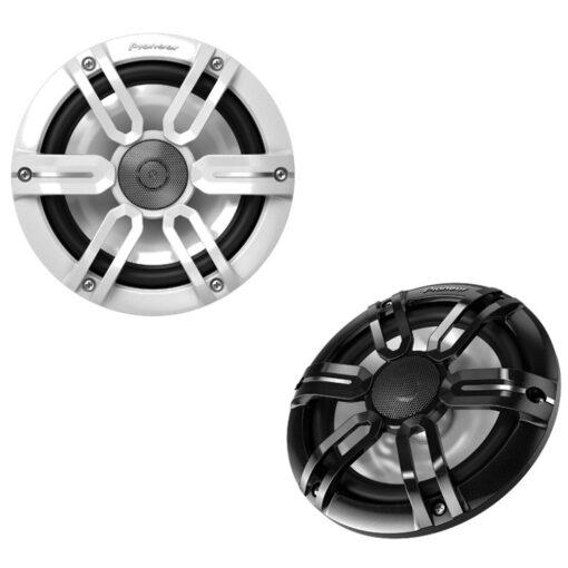 Pioneer Audio 7.7" RGB LED Speakers - Black & White Sport Grille Covers - 250W