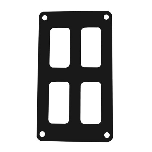 Pacer Switch Panel - 2 Switch & 2 Row - 3" x 4.75" - Black Powder Coated Aluminum