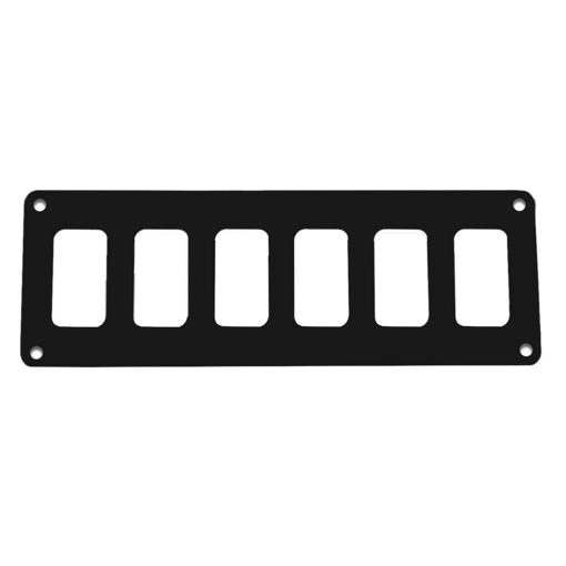 Pacer Switch Panel - 6 Switch & 1 Row - 8" x 2.75" - Black Powder Coated Aluminum