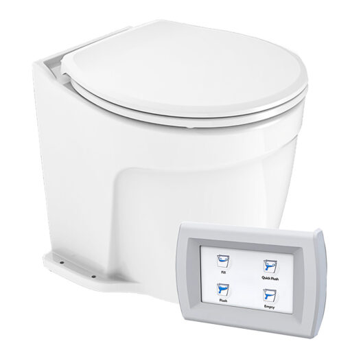 Commodore Deluxe Flush Electric Toilet w/Solenoid Valve - Fresh Water Pump