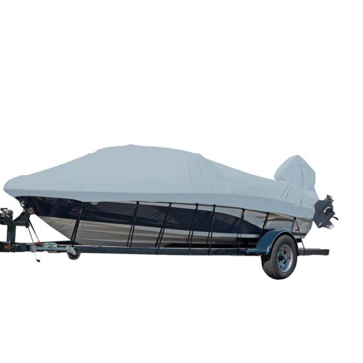 Carver Sun-DURA® Styled-to-Fit Boat Cover f/16.5' V-Hull Runabout Boats w/Windshield & Hand/Bow Rails - Grey