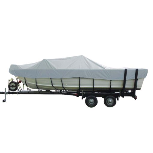 Carver Poly-Flex II Wide Series Styled-to-Fit Boat Cover f/18.5' Aluminum V-Hull Sterndrive Boats with Walk-Thru Windshield - Grey